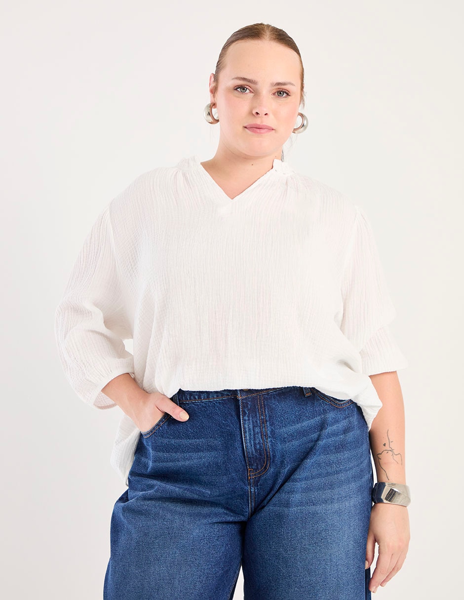 Blusa manga 3/4 para mujer Blusa manga 3/4 para mujer