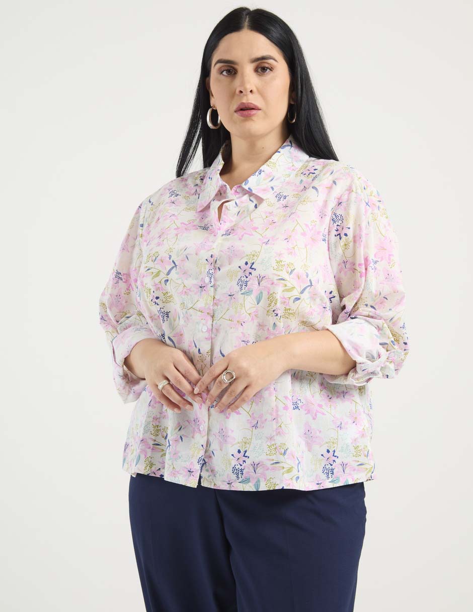 Blusa camisera manga larga para mujer Blusa camisera manga larga para mujer