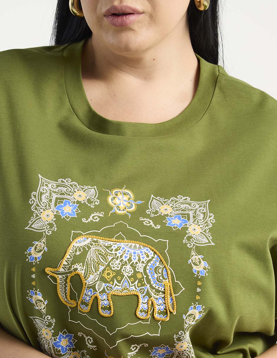 Playera manga corta cuello redondo para mujer 4