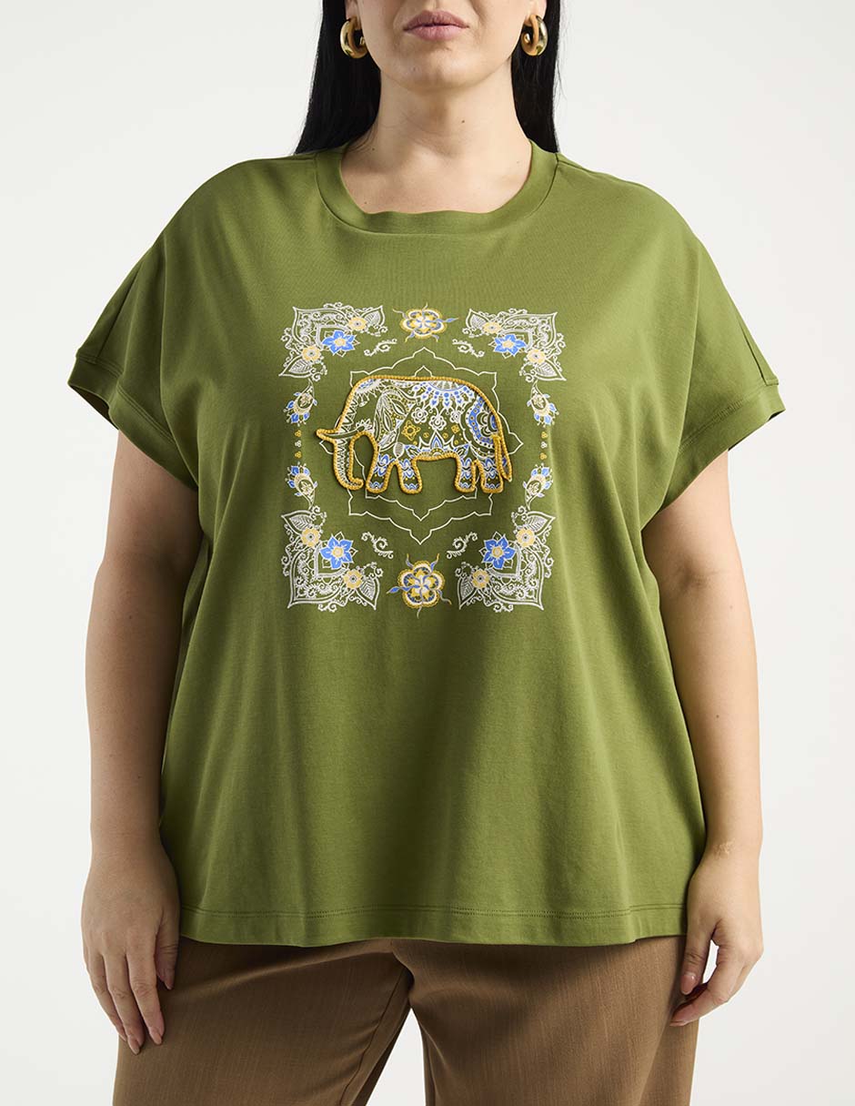 Playera manga corta cuello redondo para mujer 5