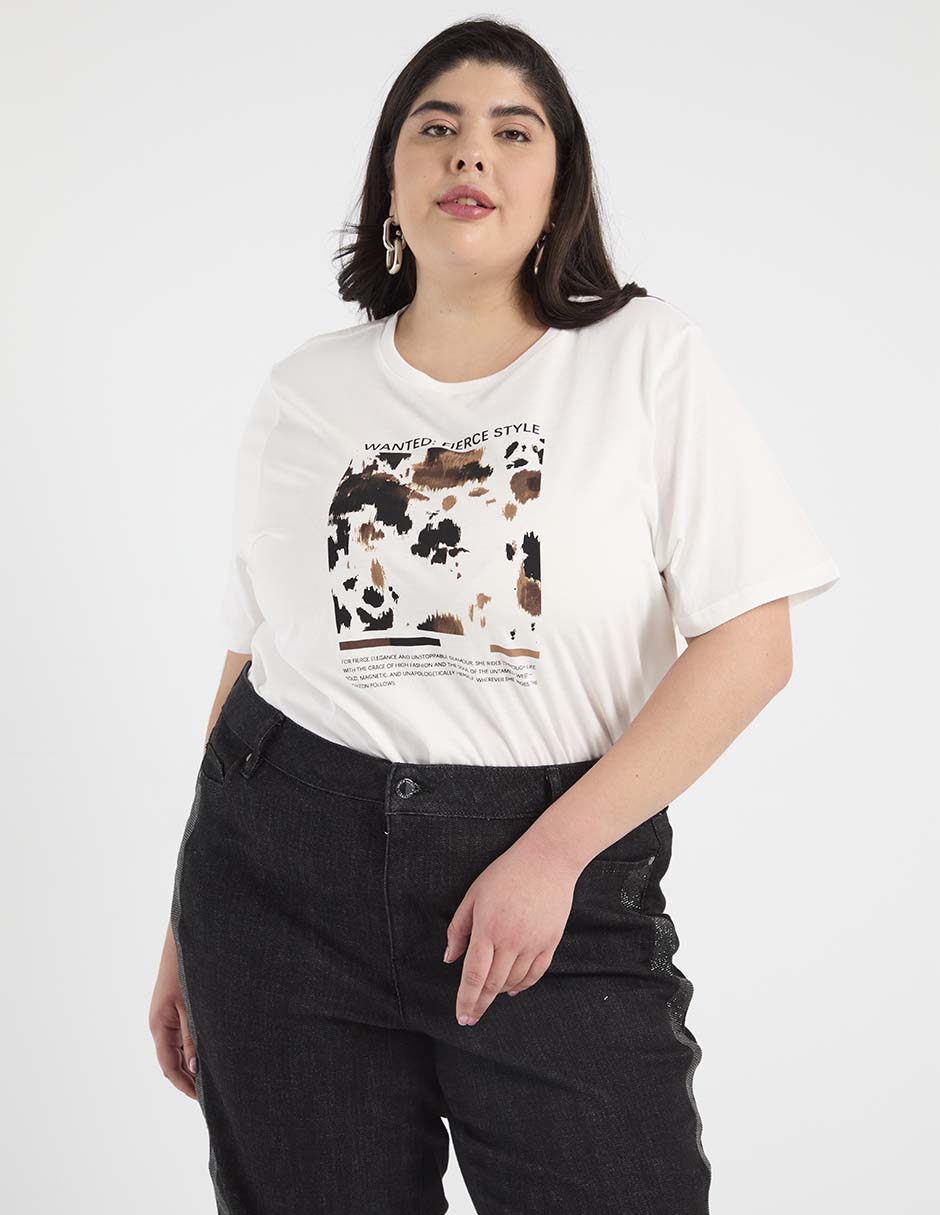 Playera manga corta cuello redondo para mujer Playera manga corta cuello redondo para mujer