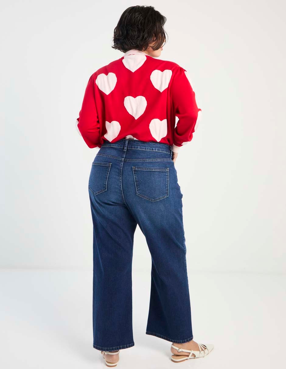 Jeans relaxed amplio corte cintura para mujer 2