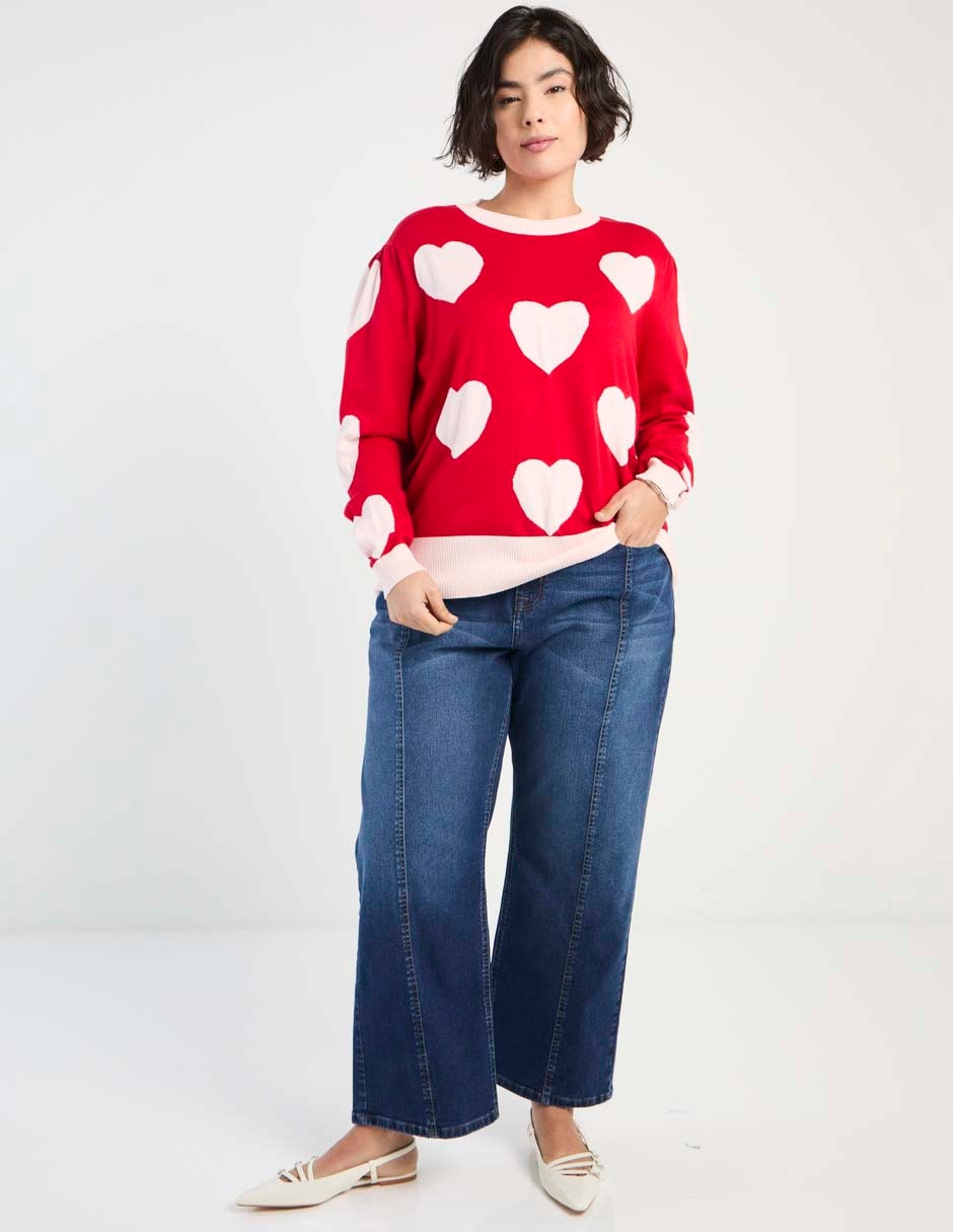 Jeans relaxed amplio corte cintura para mujer 3