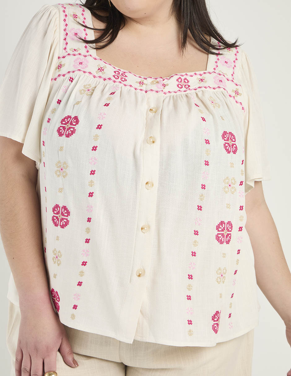 Blusa manga corta para mujer 4