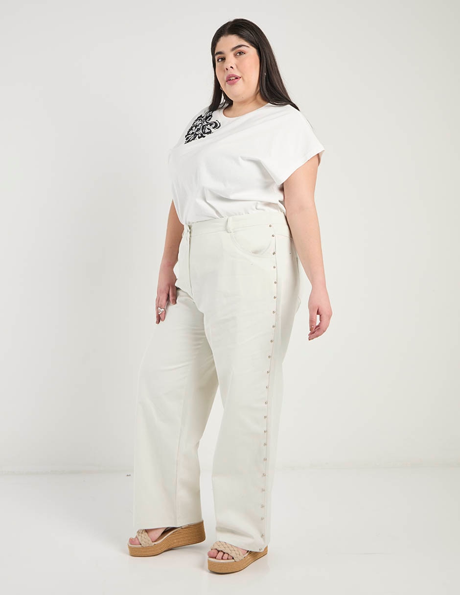 Pantalón straight amplio para mujer 2