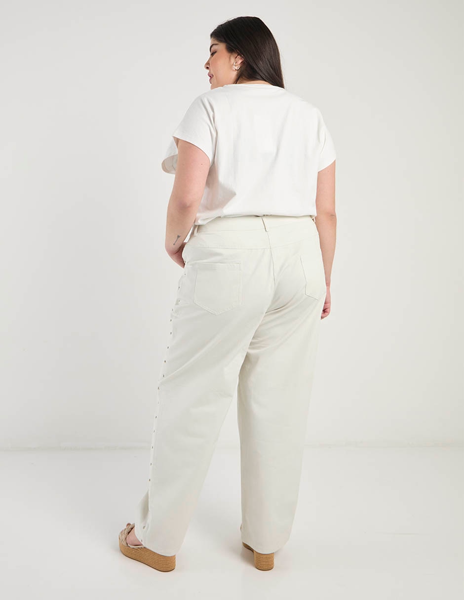 Pantalón straight amplio para mujer 6