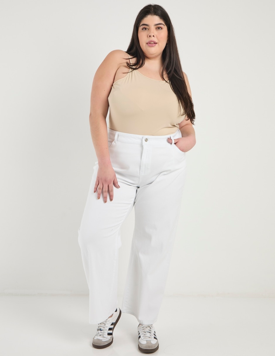 Jeans relaxed straight cintura para mujer 2