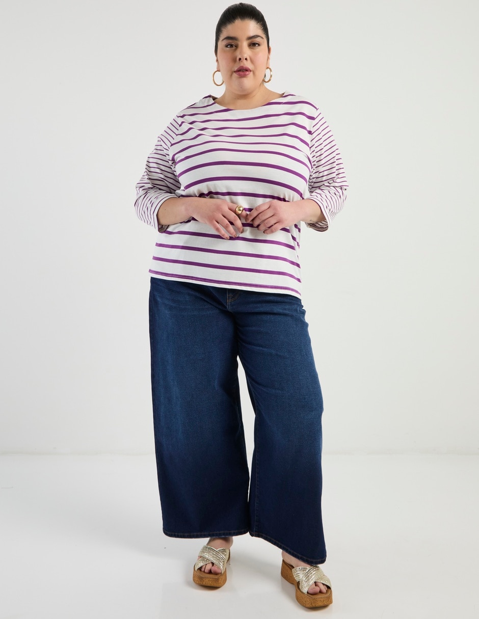 Jeans relaxed amplio corte cintura para mujer 3