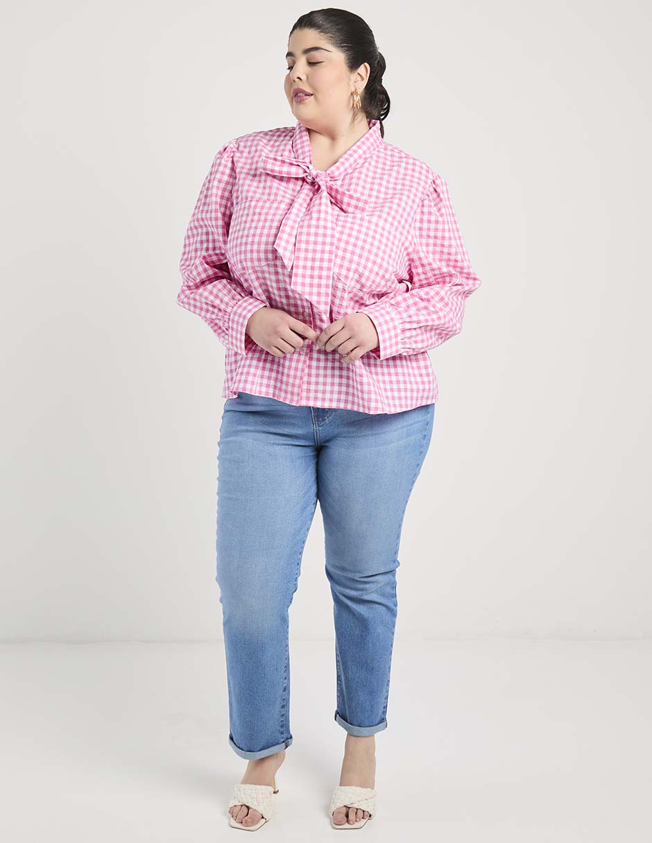Jeans straight cadera para mujer 3