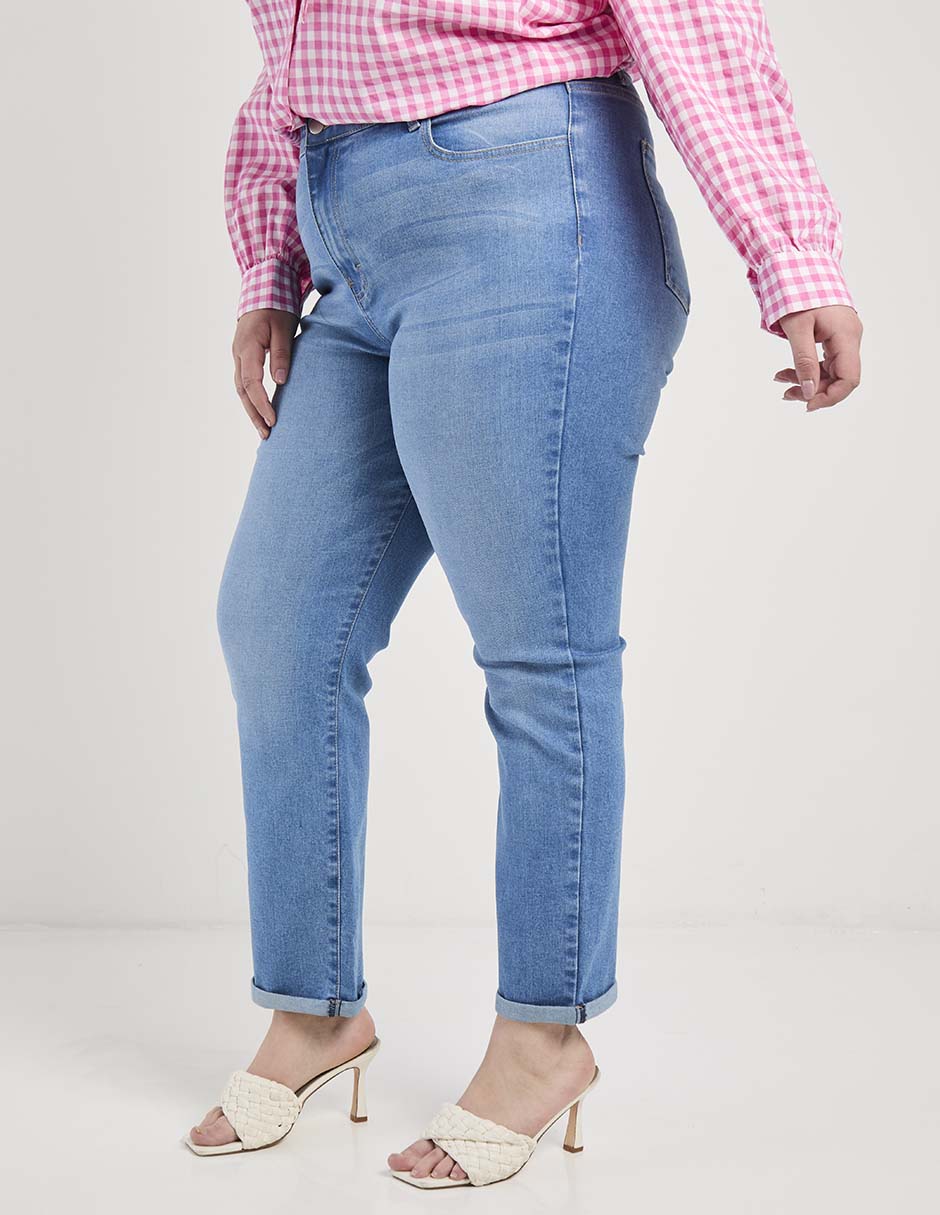 Jeans straight cadera para mujer 4