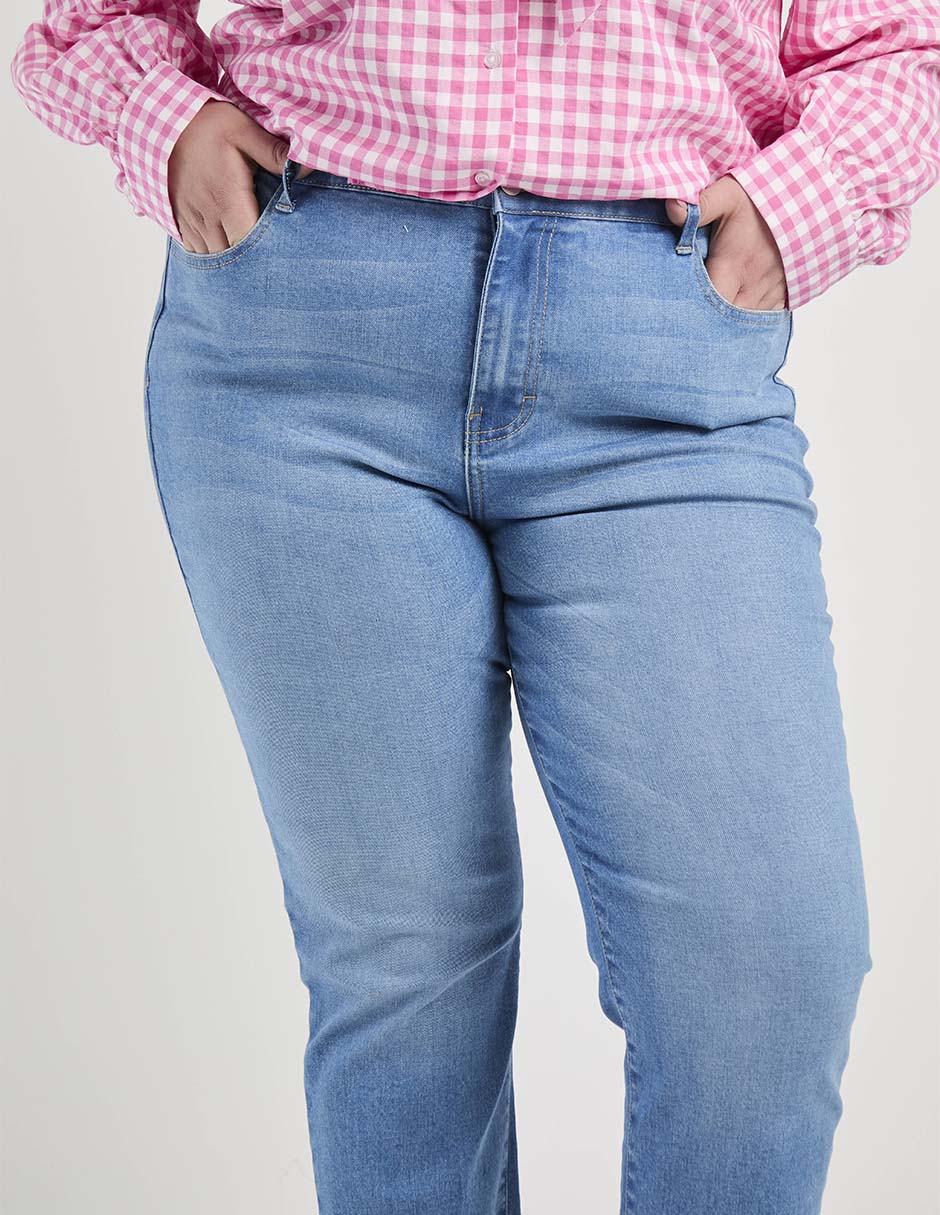 Jeans straight cadera para mujer 5
