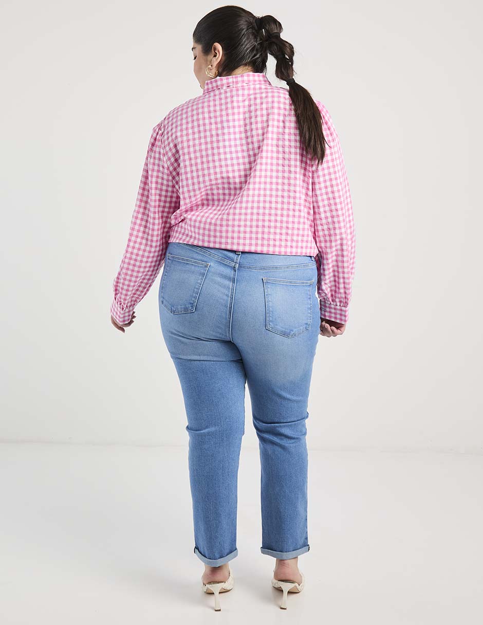 Jeans straight cadera para mujer 6