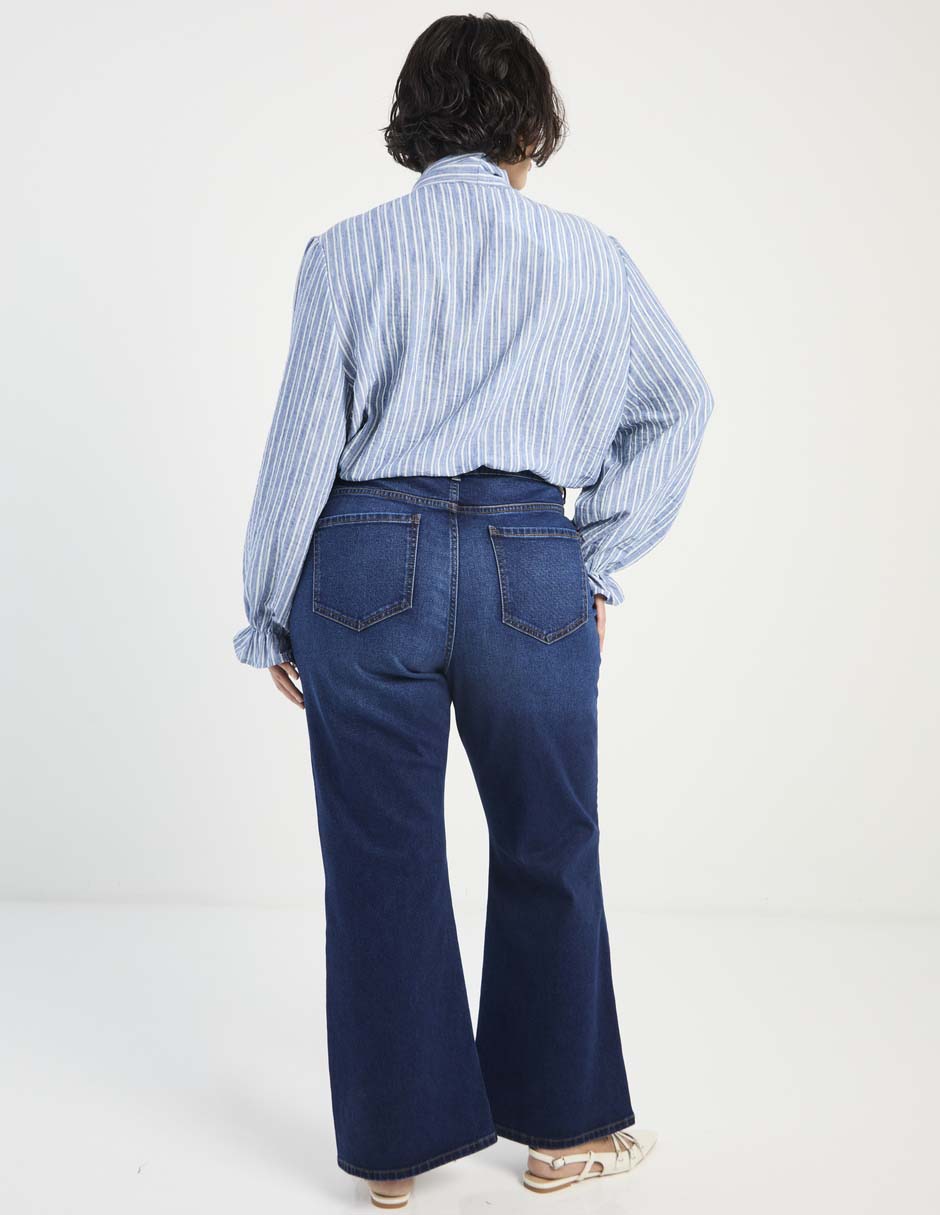 Jeans flare corte cintura para mujer 2