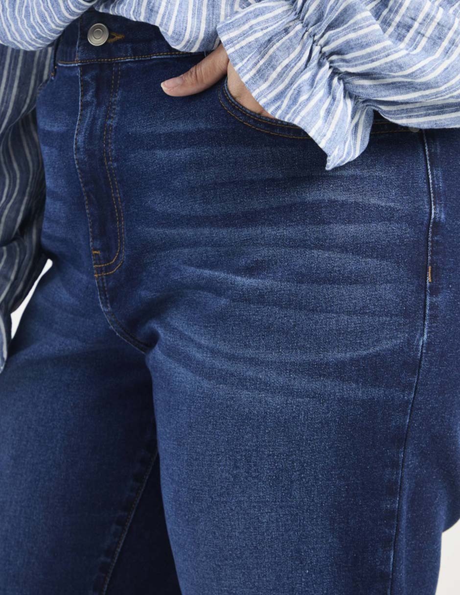 Jeans flare corte cintura para mujer 4