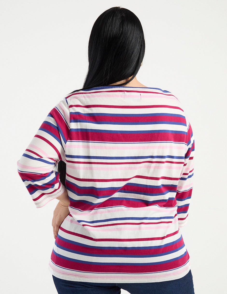 Playera manga 3/4 cuello redondo para mujer 6