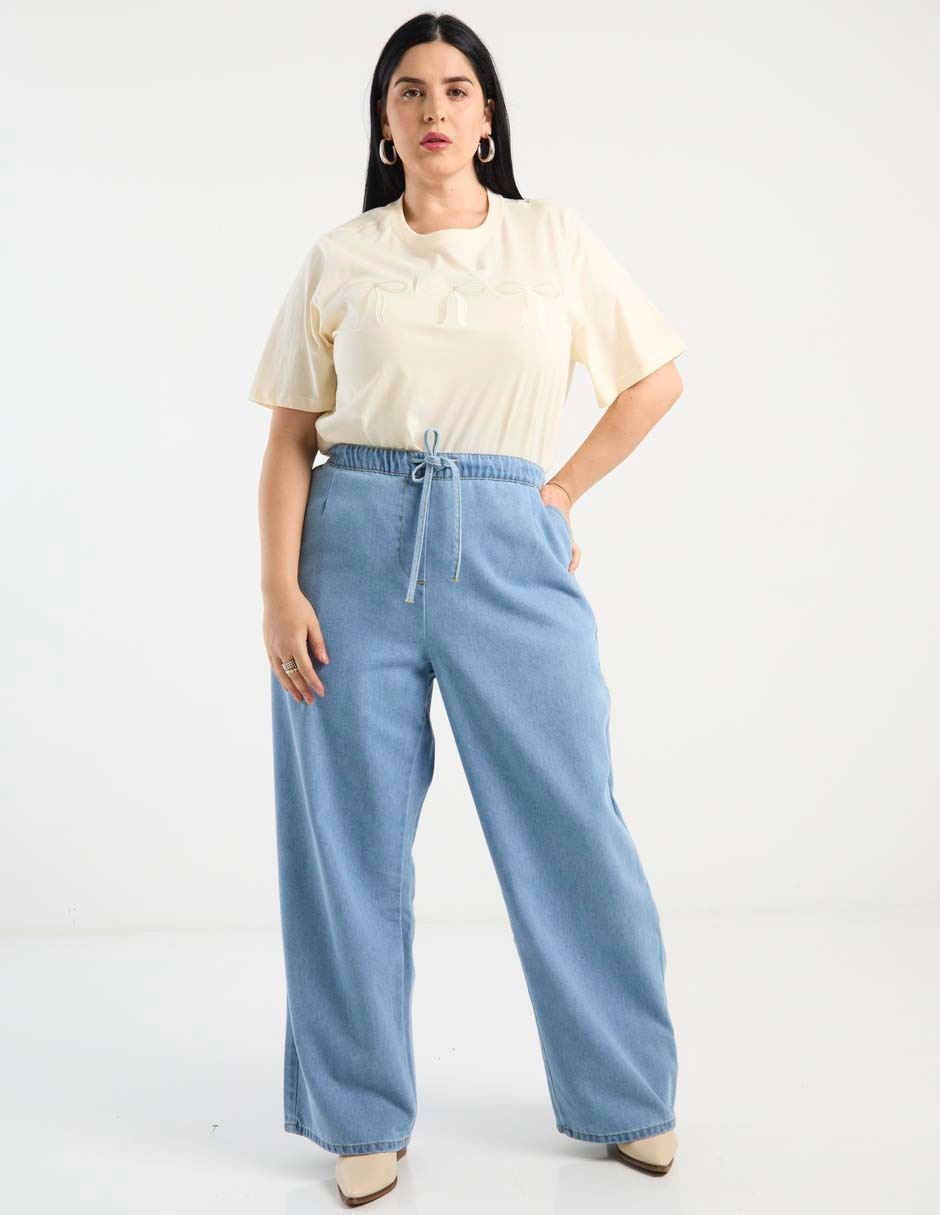 Jeans easy pant wide leg para mujer 3
