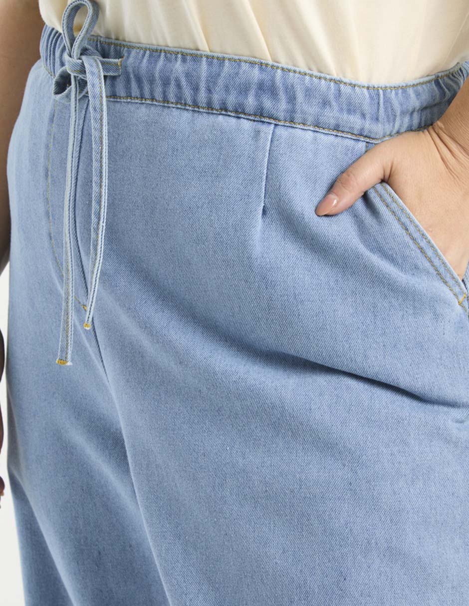 Jeans easy pant wide leg para mujer 4