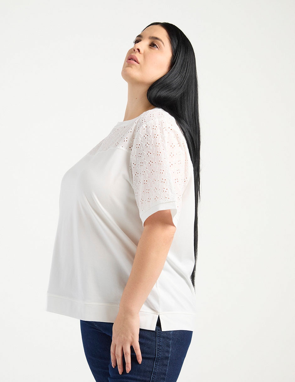 Playera manga corta cuello redondo para mujer 2