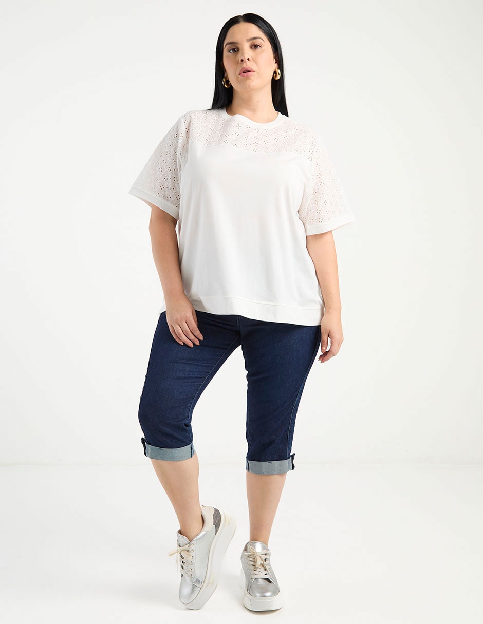 Playera manga corta cuello redondo para mujer 3