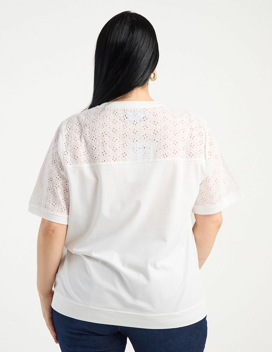 Playera manga corta cuello redondo para mujer 6