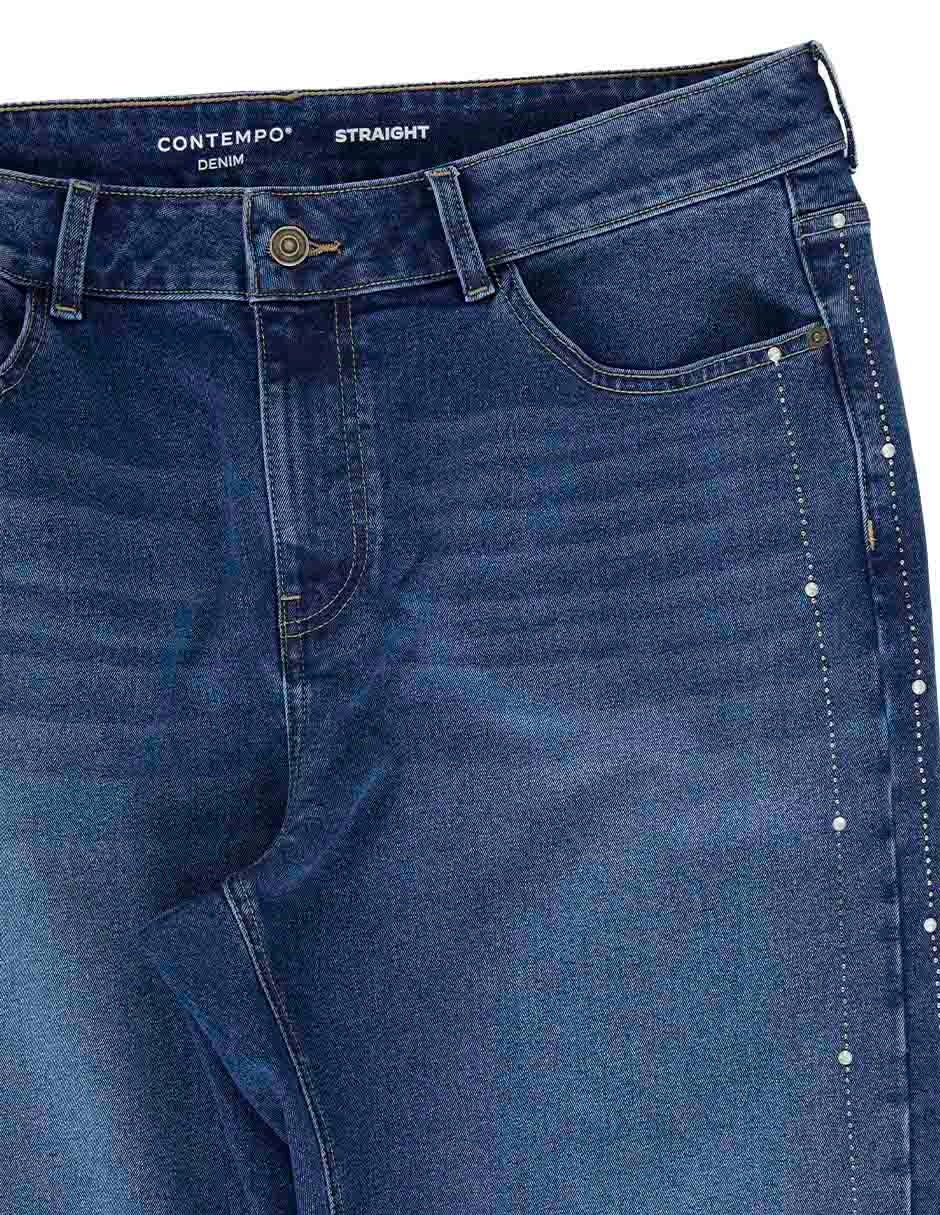 Jeans straight cintura media para mujer 5