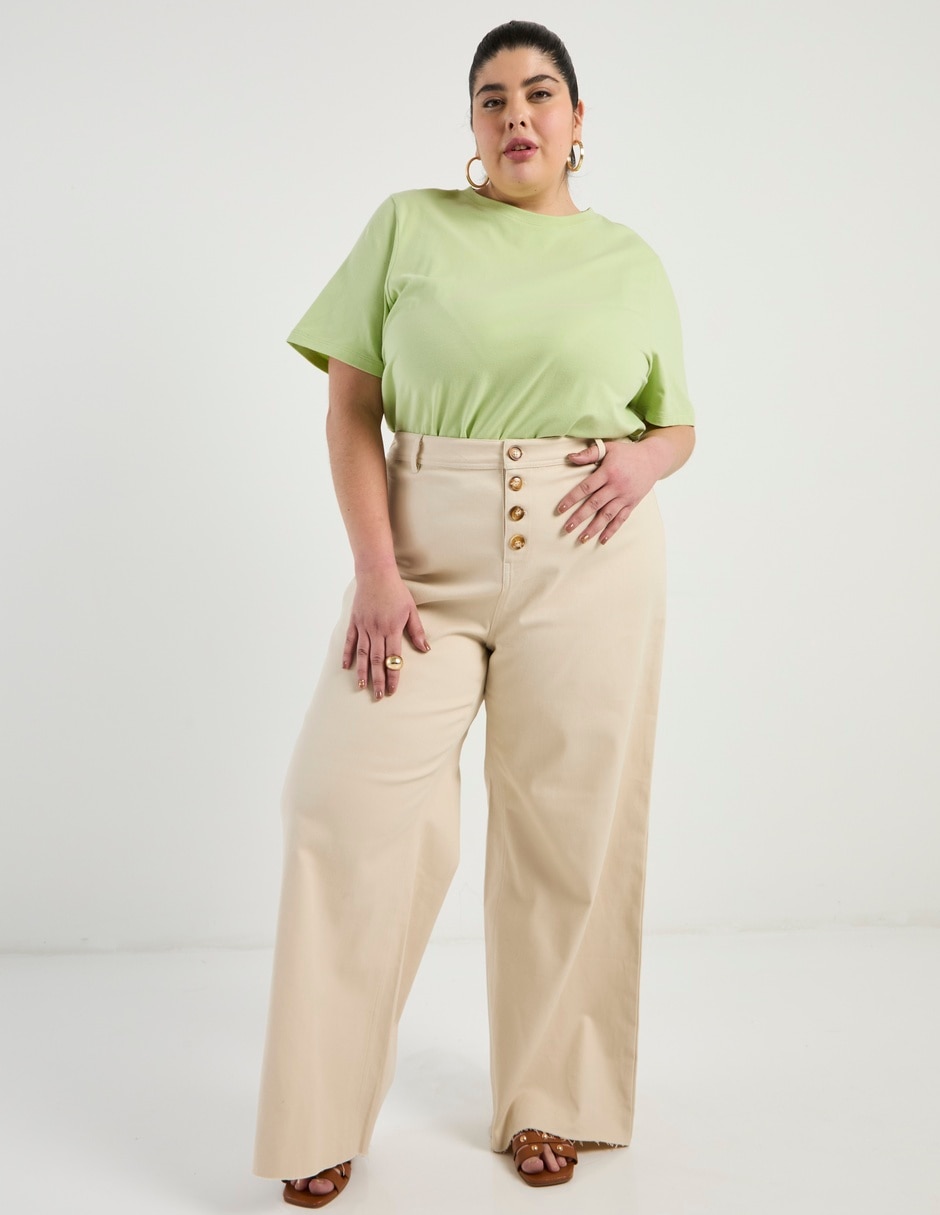 Jeans amplio cintura para mujer 2