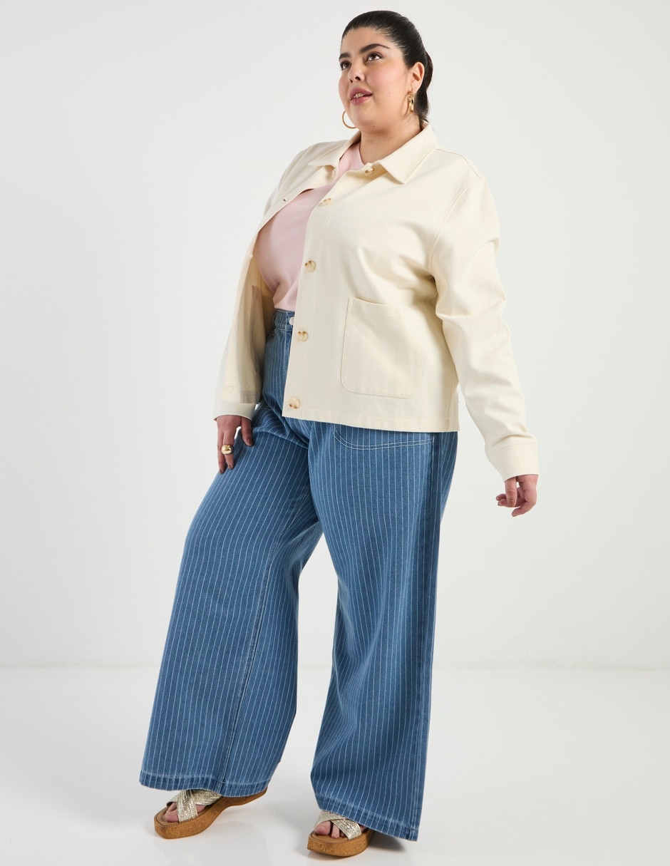 Jeans relaxed amplio cintura para mujer 2