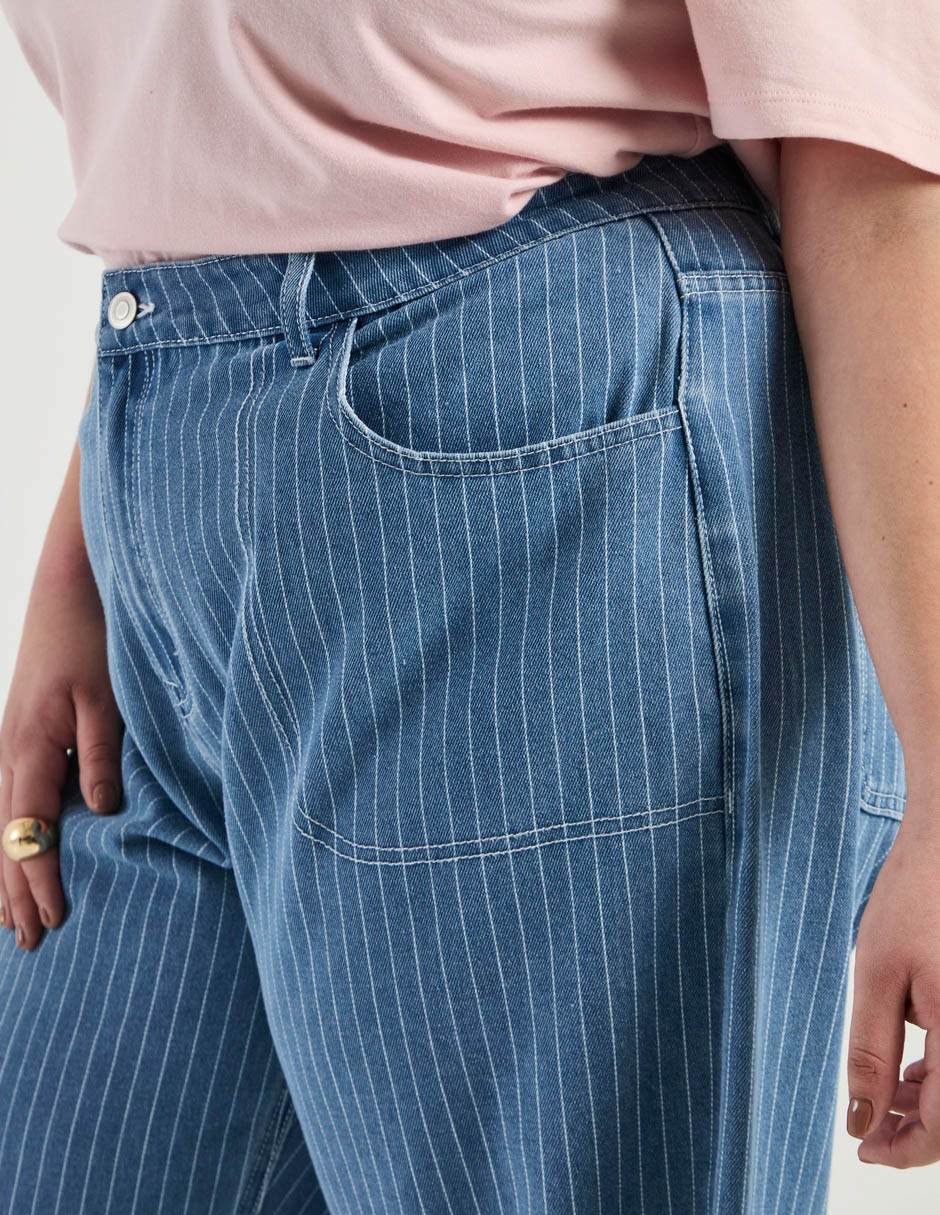Jeans relaxed amplio cintura para mujer 4