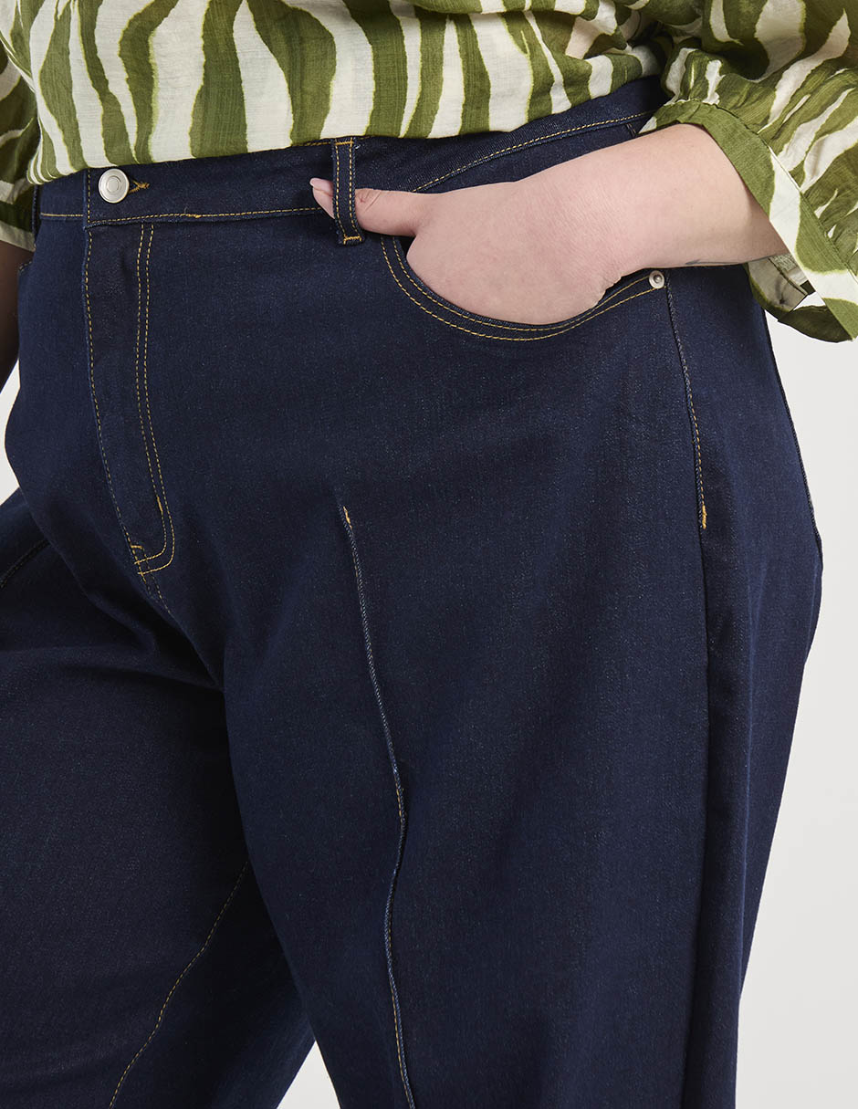 Jeans amplio a la cintura para mujer 4