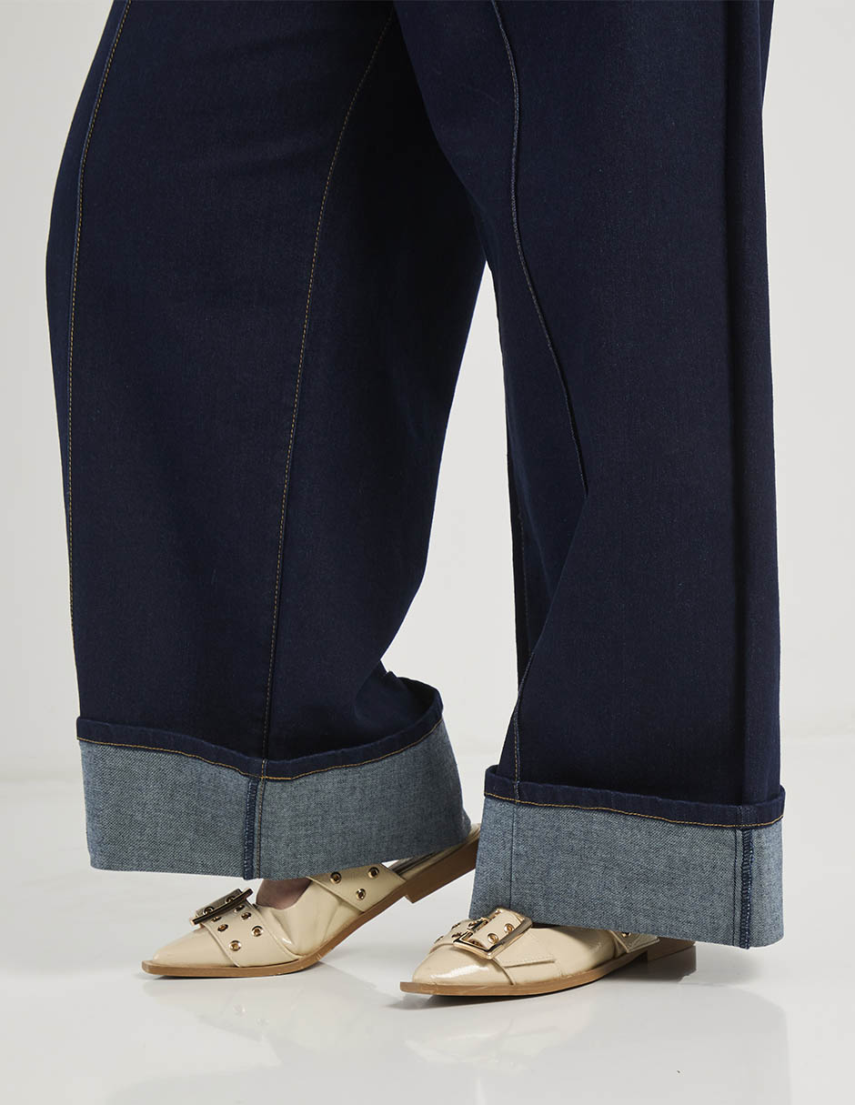 Jeans amplio a la cintura para mujer 5