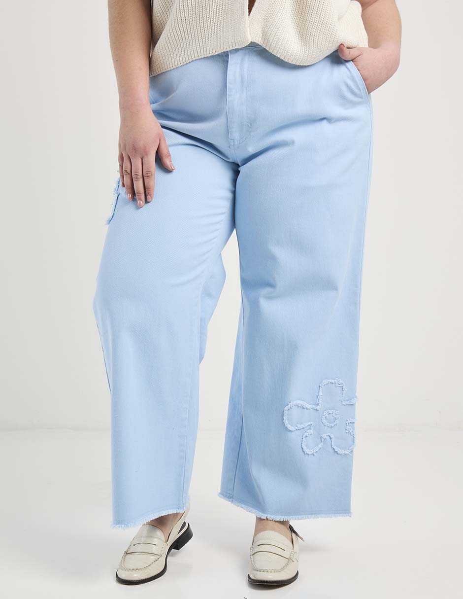 Jeans wide leg a la cintura para mujer Jeans wide leg a la cintura para mujer