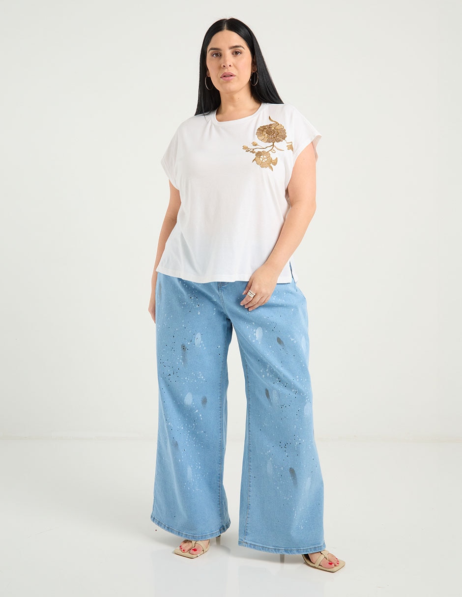 Jeans relaxed wide leg para mujer 3