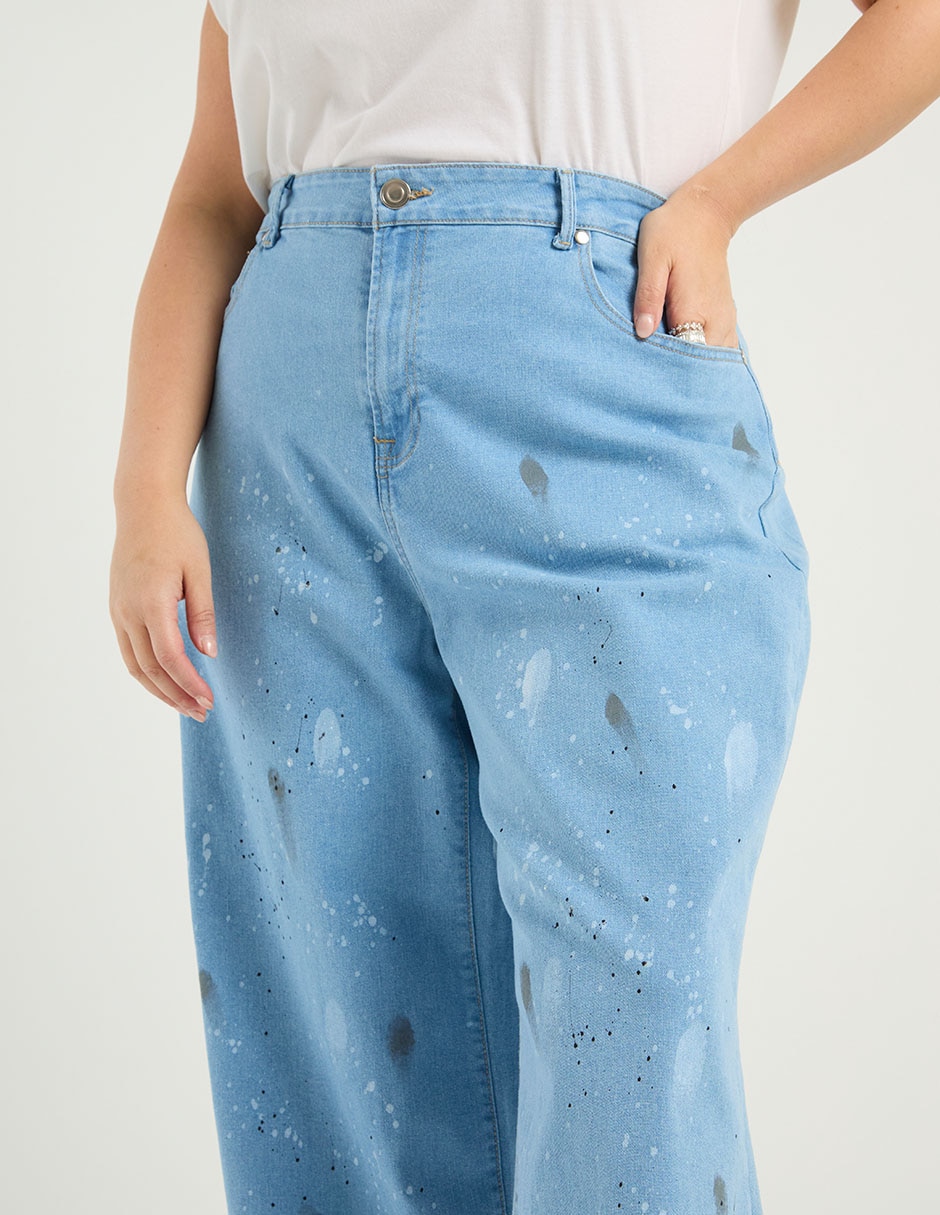 Jeans relaxed wide leg para mujer 4