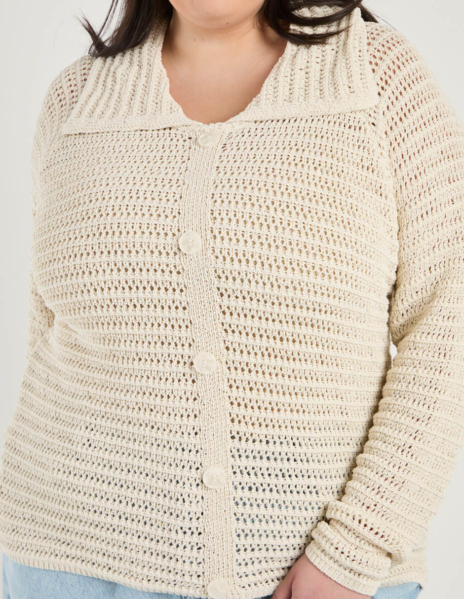 Suéter cuello camisero para mujer 4