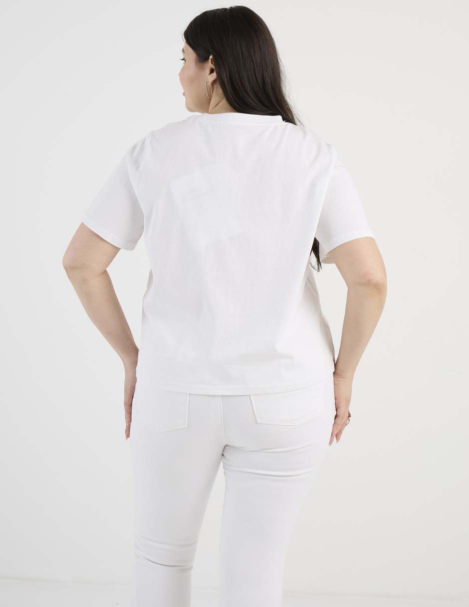 Blusa manga corta cuello redondo para mujer 6
