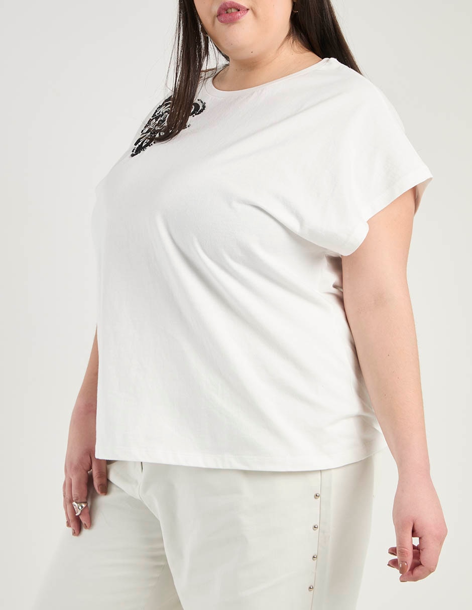 Playera manga corta cuello redondo para mujer 6