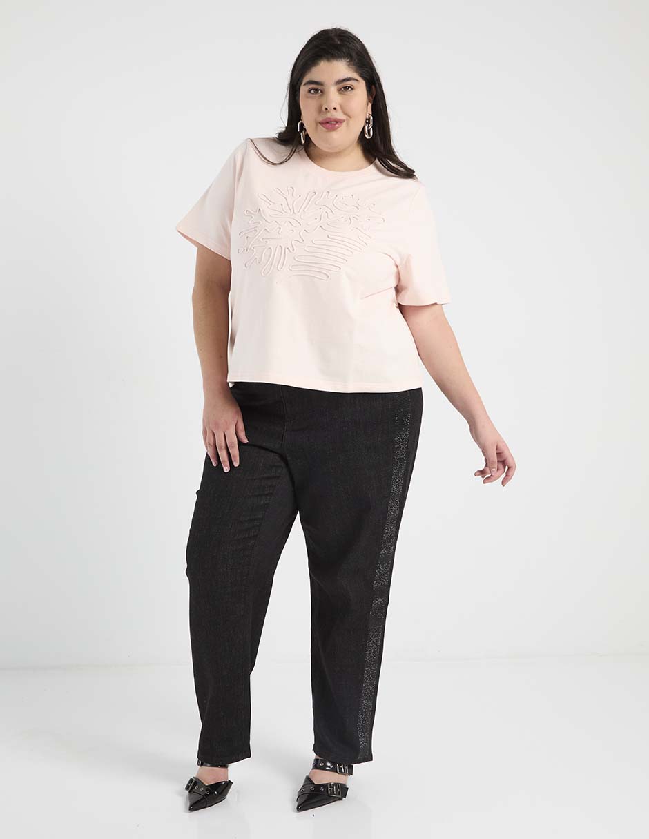 Playera manga corta cuello redondo para mujer 3