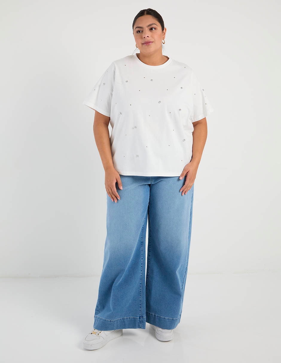 Playera manga corta cuello redondo para mujer 2