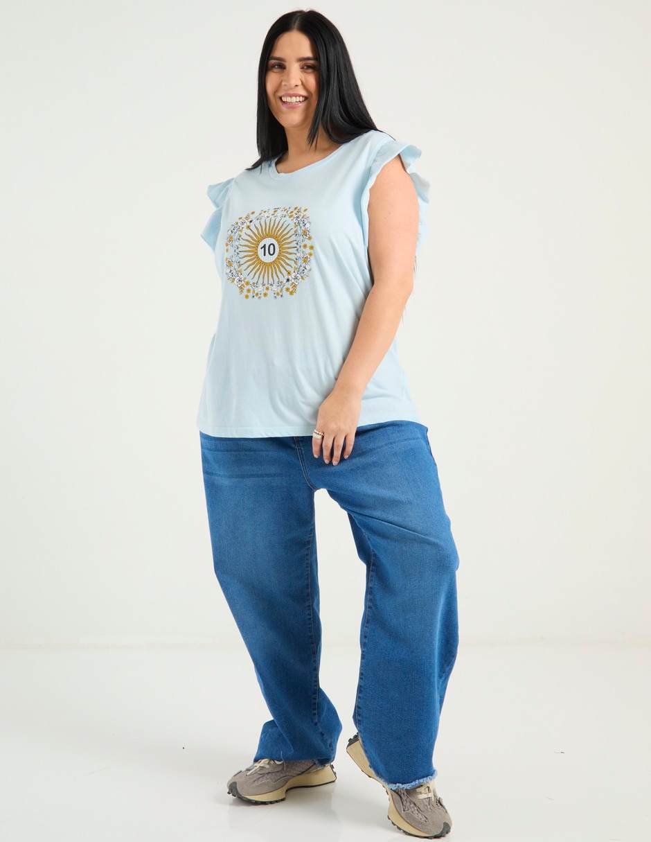 Jeans relaxed wide leg para mujer 3