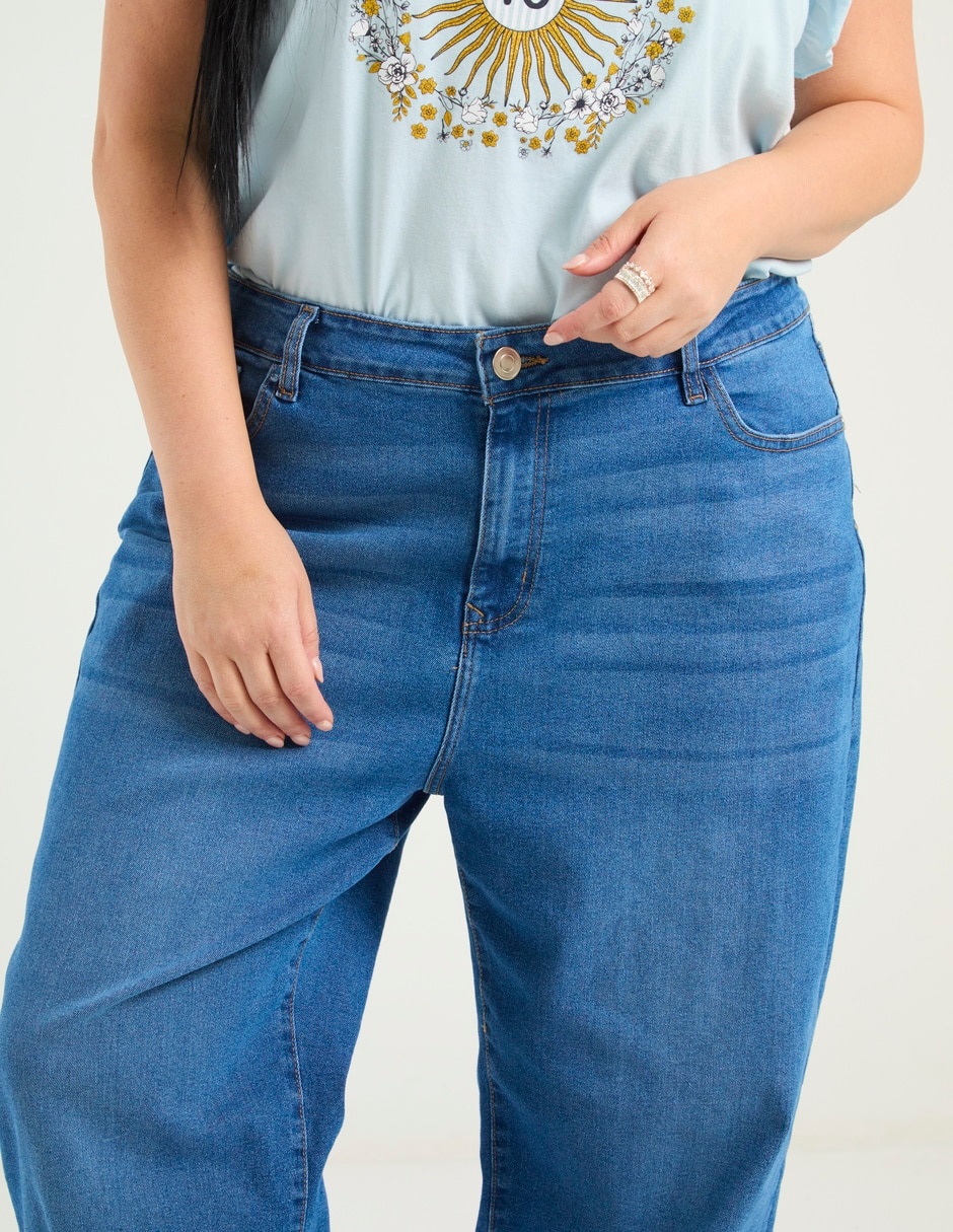 Jeans relaxed wide leg para mujer 4