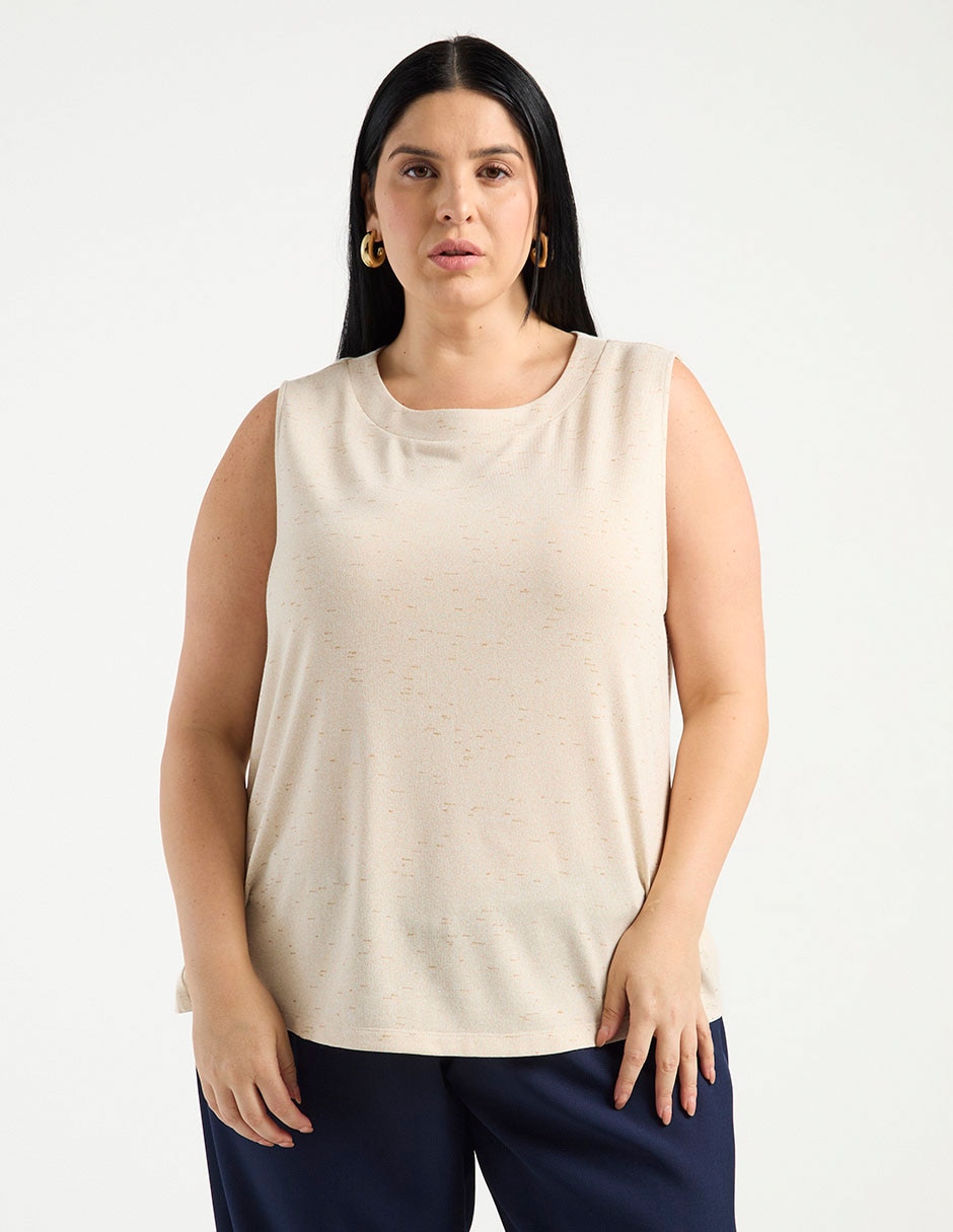 Top cuello redondo