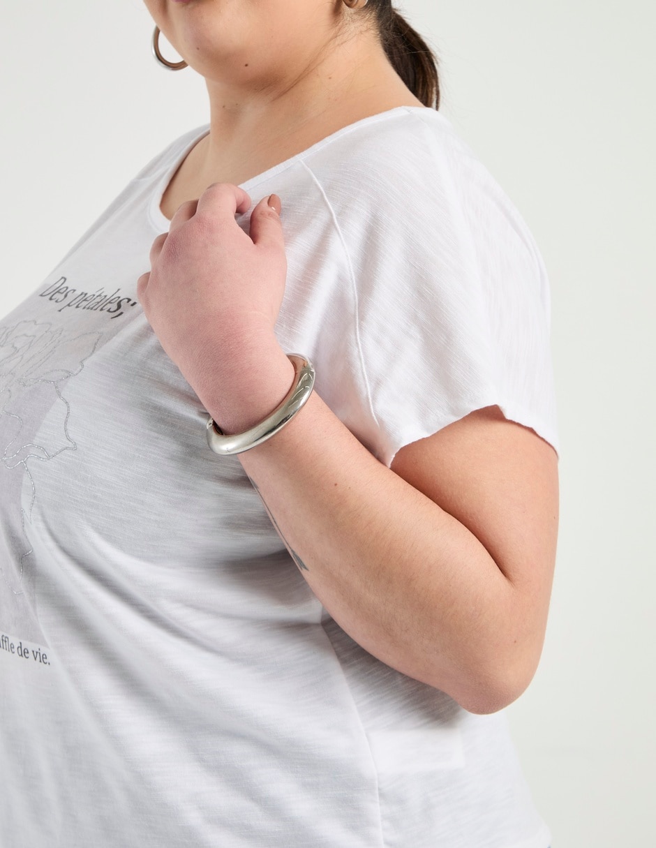 Playera manga corta cuello redondo para mujer 4