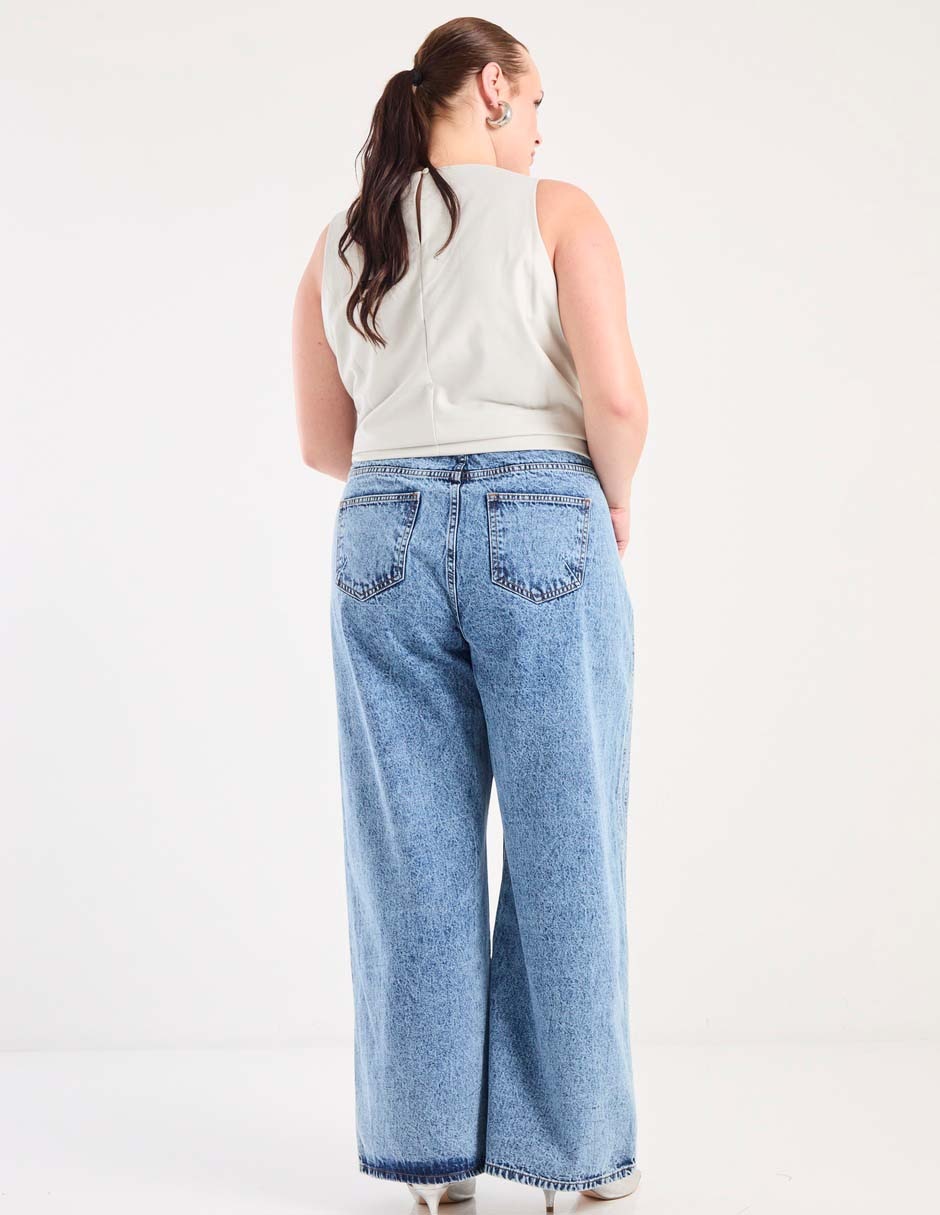 Jeans Amplio corte cintura para mujer 2