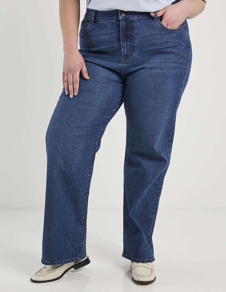 Jeans relaxed straigh cintura para mujer Jeans relaxed straigh cintura para mujer