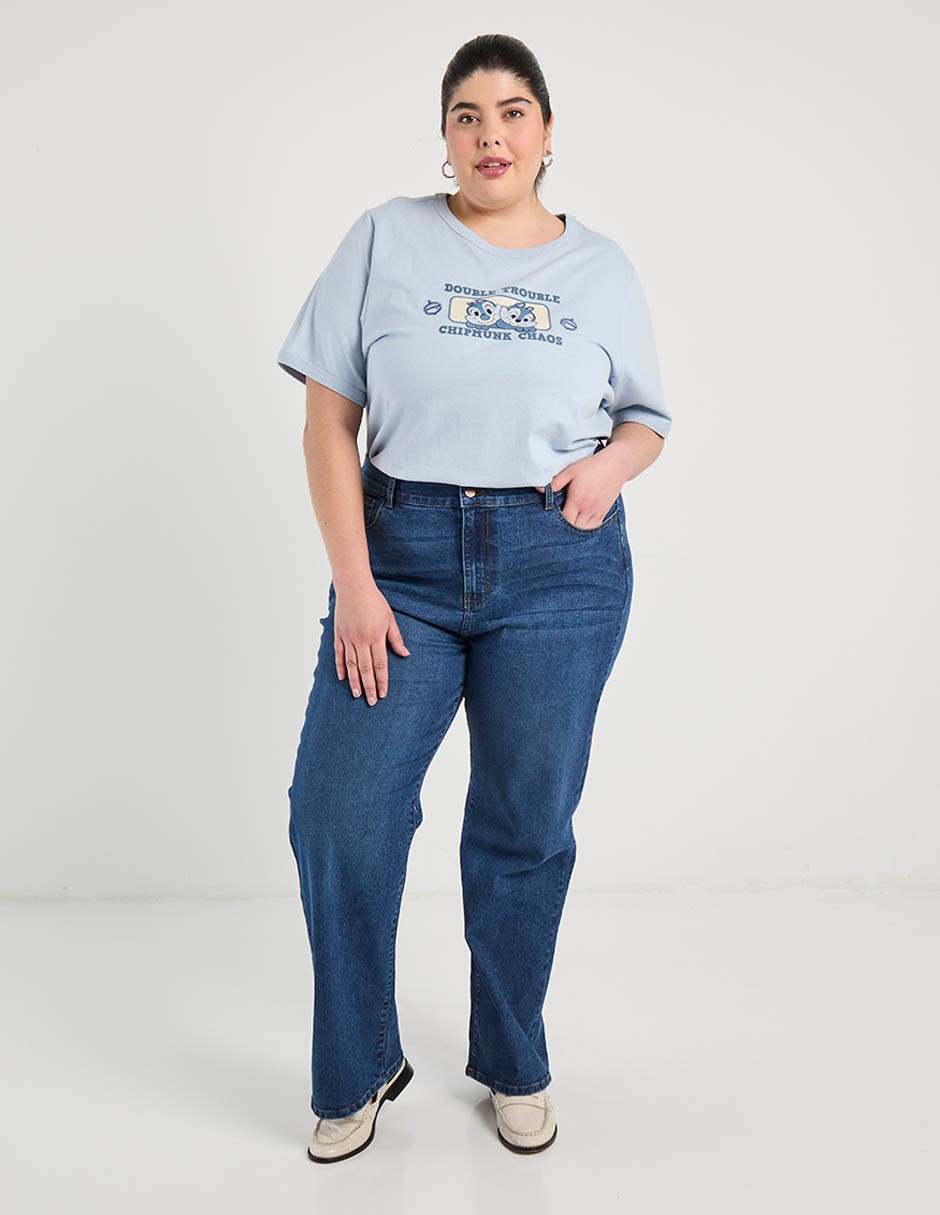 Jeans relaxed straigh cintura para mujer 2