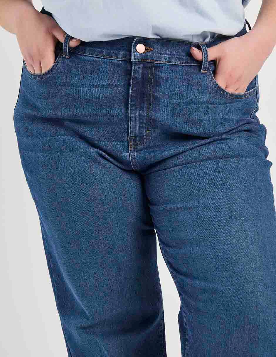 Jeans relaxed straigh cintura para mujer 4