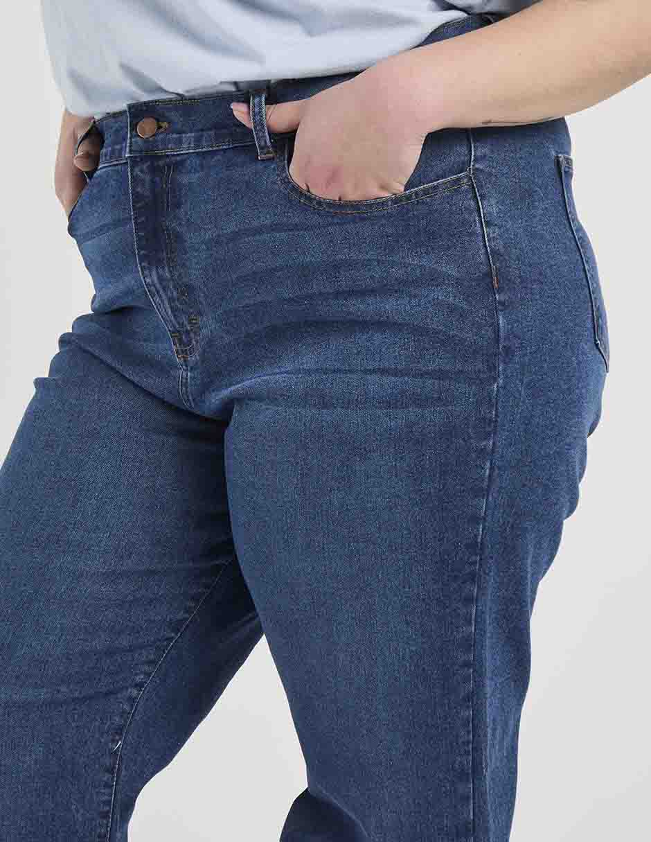Jeans relaxed straigh cintura para mujer 5