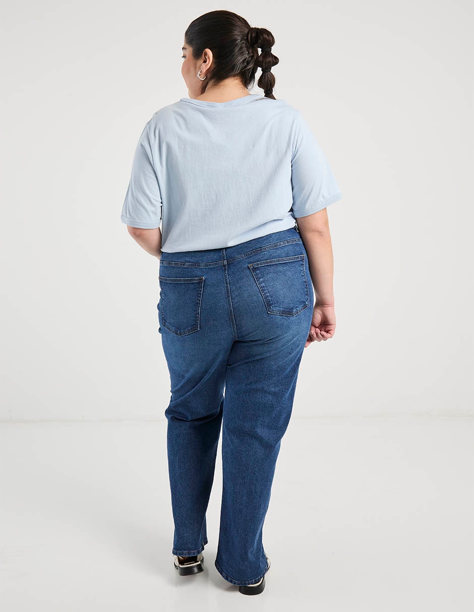 Jeans relaxed straigh cintura para mujer 6