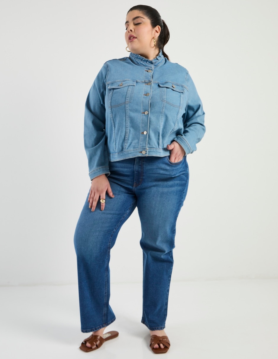 Jeans straight corte cintura para mujer 3