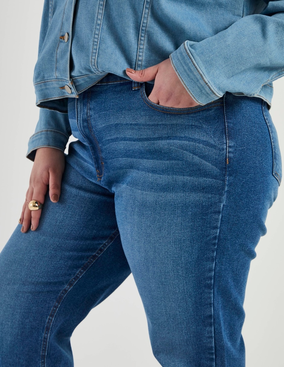 Jeans straight corte cintura para mujer 5